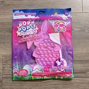 A jumbo Easter bunny pop it, that glows in the dark and smells like vanilla.